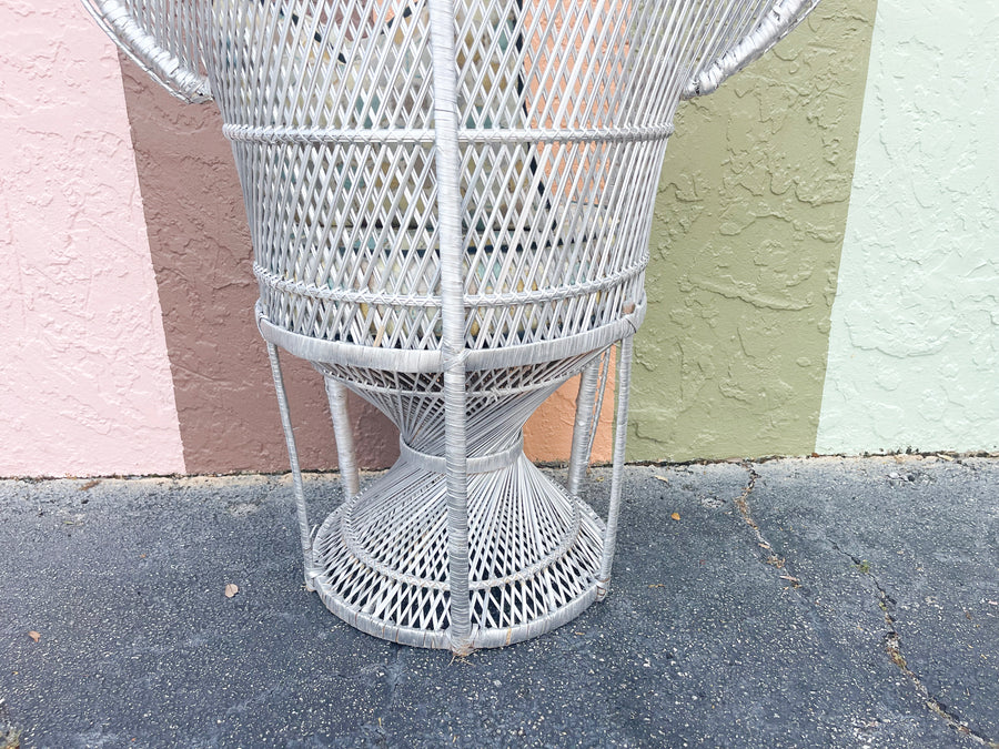 Kips Bay Show House Silver Peacock Chair