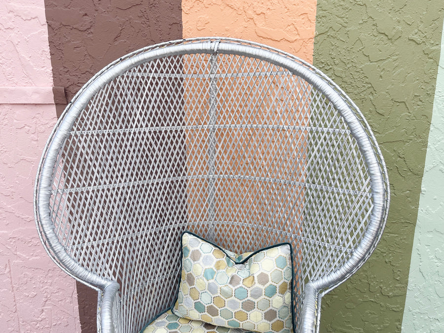 Kips Bay Show House Silver Peacock Chair