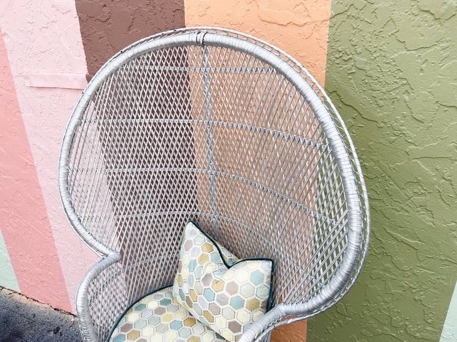 Kips Bay Show House Silver Peacock Chair